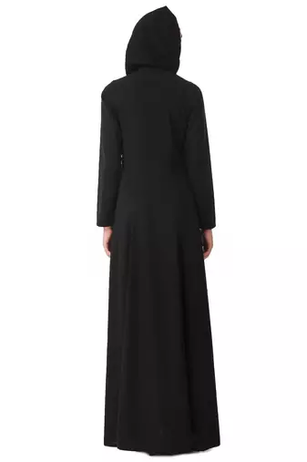 Single color floral embroidery anarkali abaya