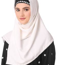 Embroidered polka dot a-line abaya