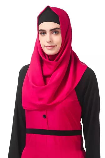 Scalloped dual color abaya