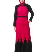 Scalloped dual color abaya