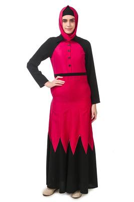 Scalloped dual color abaya 3