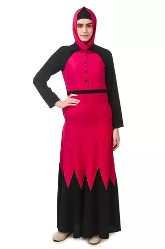 Scalloped dual color abaya