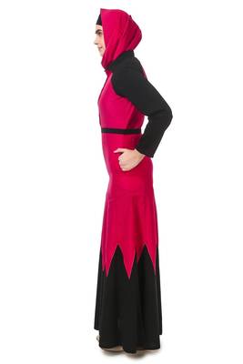 Scalloped dual color abaya 4
