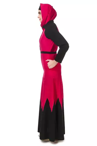 Scalloped dual color abaya