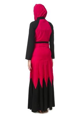 Scalloped dual color abaya 5