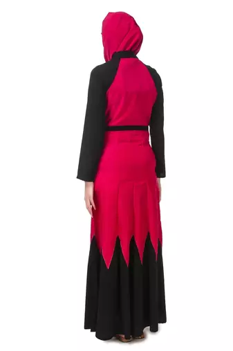 Scalloped dual color abaya