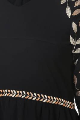 Metallic leaf embellished nida abaya 3
