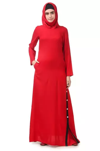 Side button rayon abaya