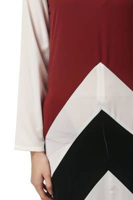 Multi-cut and stitch panel a-line abaya 2