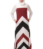 Multi-cut and stitch panel a-line abaya