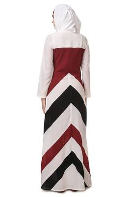 Multi-cut and stitch panel a-line abaya 4