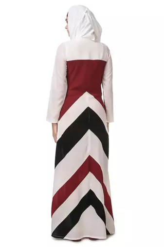 Multi-cut and stitch panel a-line abaya