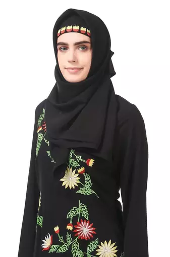 Premium front embroidered anarkali abaya