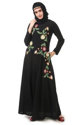 Premium front embroidered anarkali abaya 1