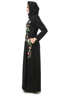 Premium front embroidered anarkali abaya 4