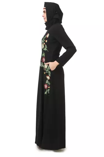 Premium front embroidered anarkali abaya