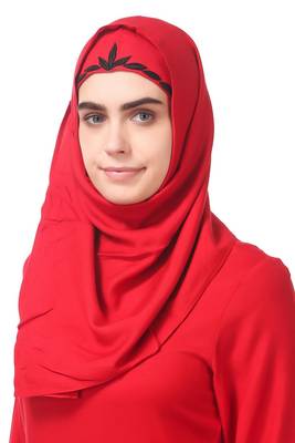 Embroidered scalloped bottom rayon abaya 2
