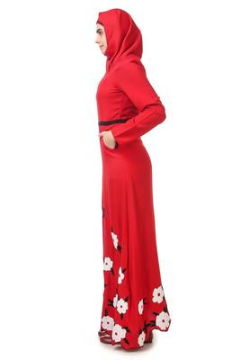 Embroidered scalloped bottom rayon abaya 3
