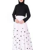 Retro inspired polka dot embroidery abaya