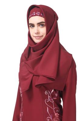 Fully embroidered side panels princess seam abaya 2