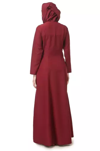 Fully embroidered side panels princess seam abaya