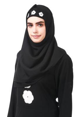 Semi formal light embroidery nida abaya 2