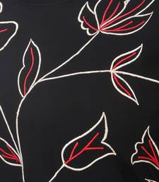All over floral embroidered semi circular abaya