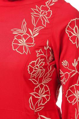 Embellished princess seam rayon abaya 2