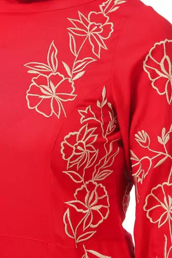 Embellished princess seam rayon abaya