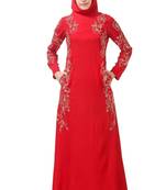 Embellished princess seam rayon abaya