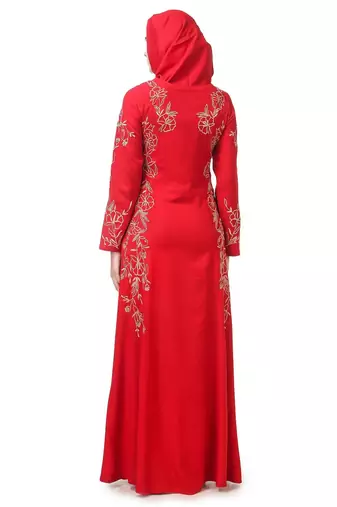 Embellished princess seam rayon abaya