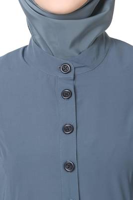 Wide panel dual color semi circular abaya 3