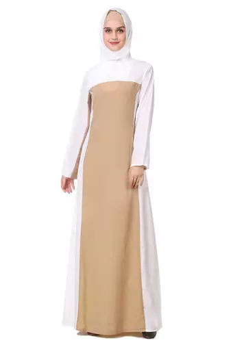 Modest color block abaya