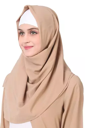 Dual color asymmetric panel abaya