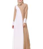 Dual color asymmetric panel abaya