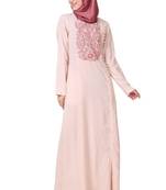 Embellished side buttoned cotton abaya