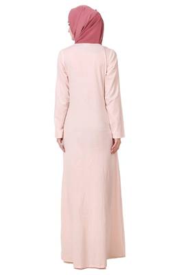 Embellished side buttoned cotton abaya 3