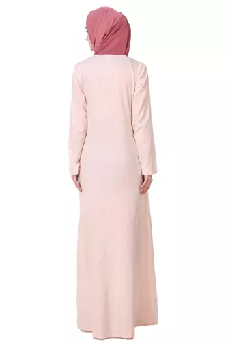 Embellished side buttoned cotton abaya
