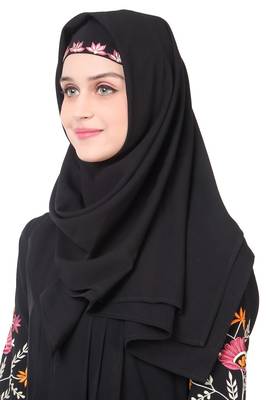 Embellished sleeve pleated front abaya 2