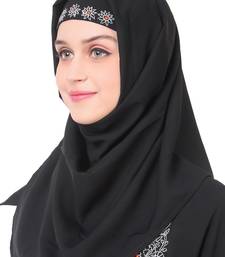 Faux buttoned front paisley embroidered abaya