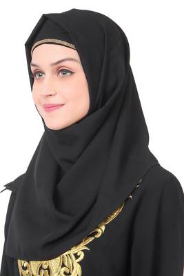 Gold embroidered fancy occasion wear abaya 2
