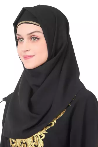 Gold embroidered fancy occasion wear abaya