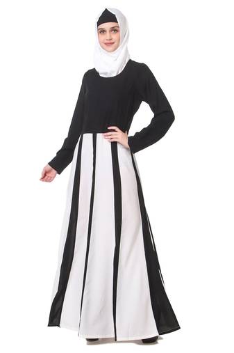 Black and white multi panel anarkali abaya