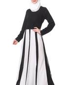 Black and white multi panel anarkali abaya