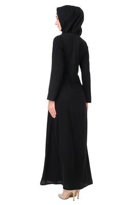 Gold & copper hand embroidered neck fancy abaya 3