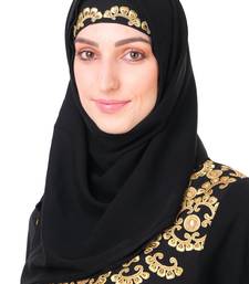 Gold & copper hand embroidered neck fancy abaya