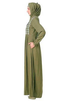 Embroidered shirtdress rayon abaya 2