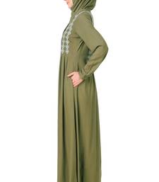Embroidered shirtdress rayon abaya