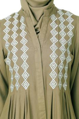 Embroidered shirtdress rayon abaya 4