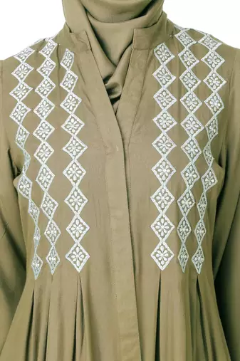 Embroidered shirtdress rayon abaya